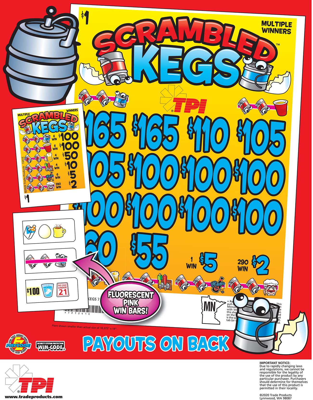 Scrambled Kegs Pull Tabs Arrow International