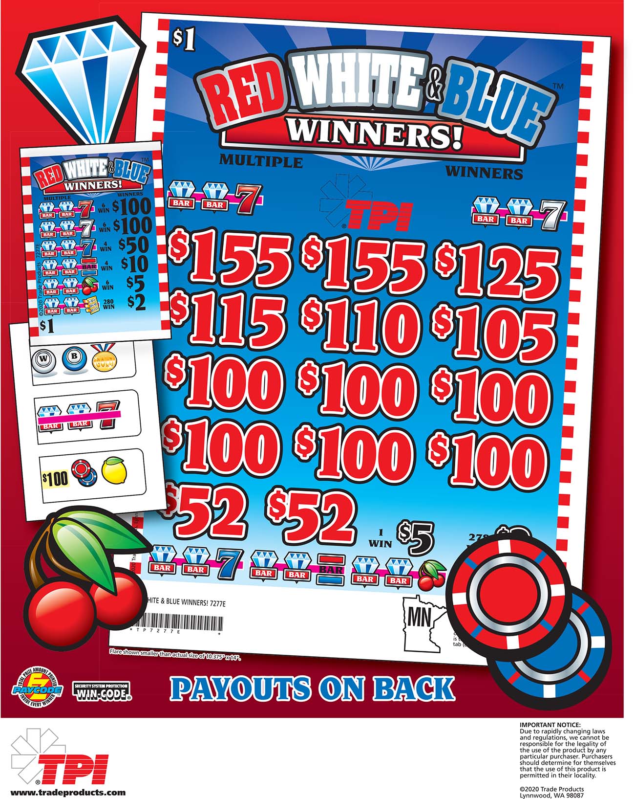 Red White And Blue Winners Pull Tabs Arrow International